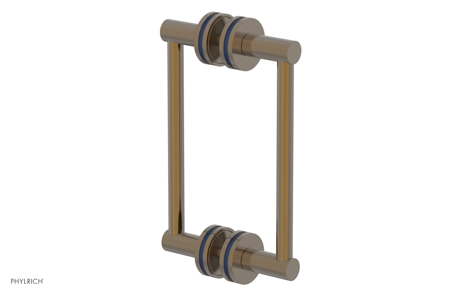 JOLIE - 8" Double Sided Shower Pull with "Navy Blue" Accents 222-93-08