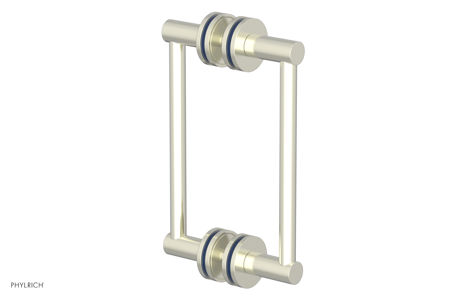 JOLIE - 8" Double Sided Shower Pull with "Navy Blue" Accents 222-93-08