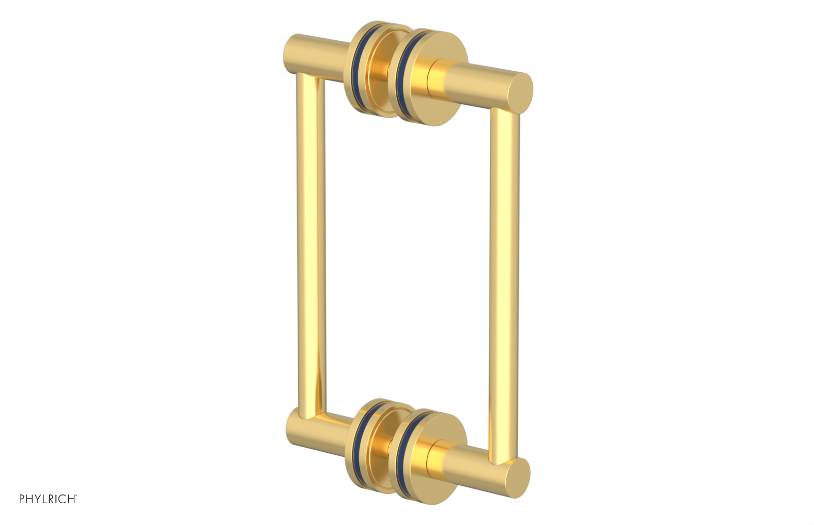 JOLIE - 8" Double Sided Shower Pull with "Navy Blue" Accents 222-93-08