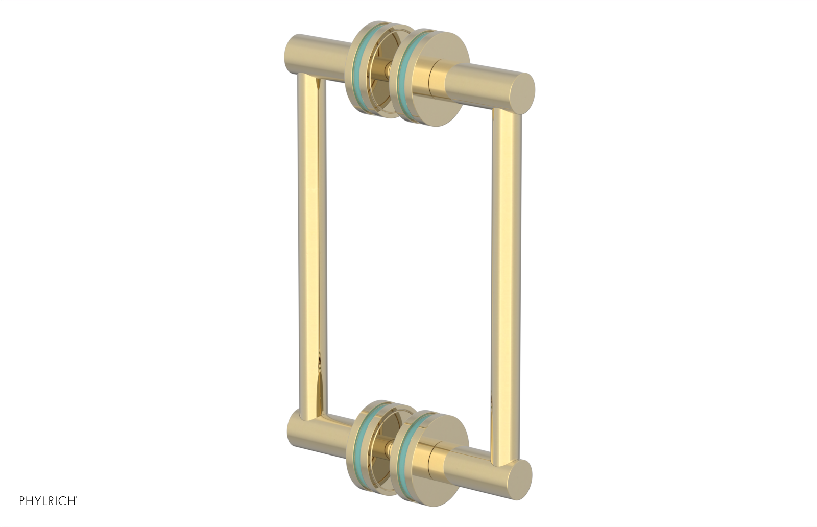 JOLIE - 8" Double Sided Shower Pull with "Turqoise" Accents 222-93-08