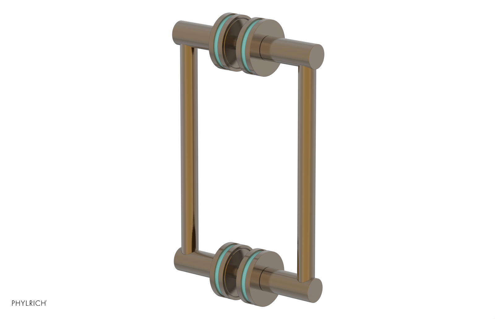 JOLIE - 8" Double Sided Shower Pull with "Turqoise" Accents 222-93-08