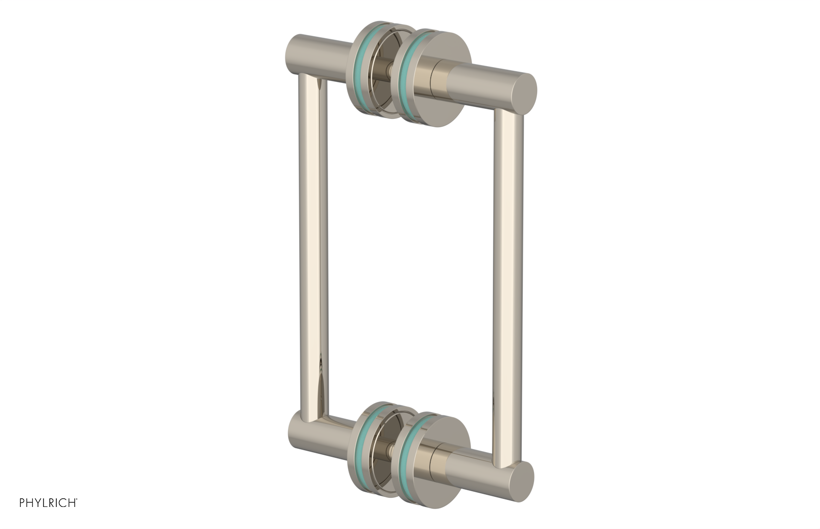 JOLIE - 8" Double Sided Shower Pull with "Turqoise" Accents 222-93-08