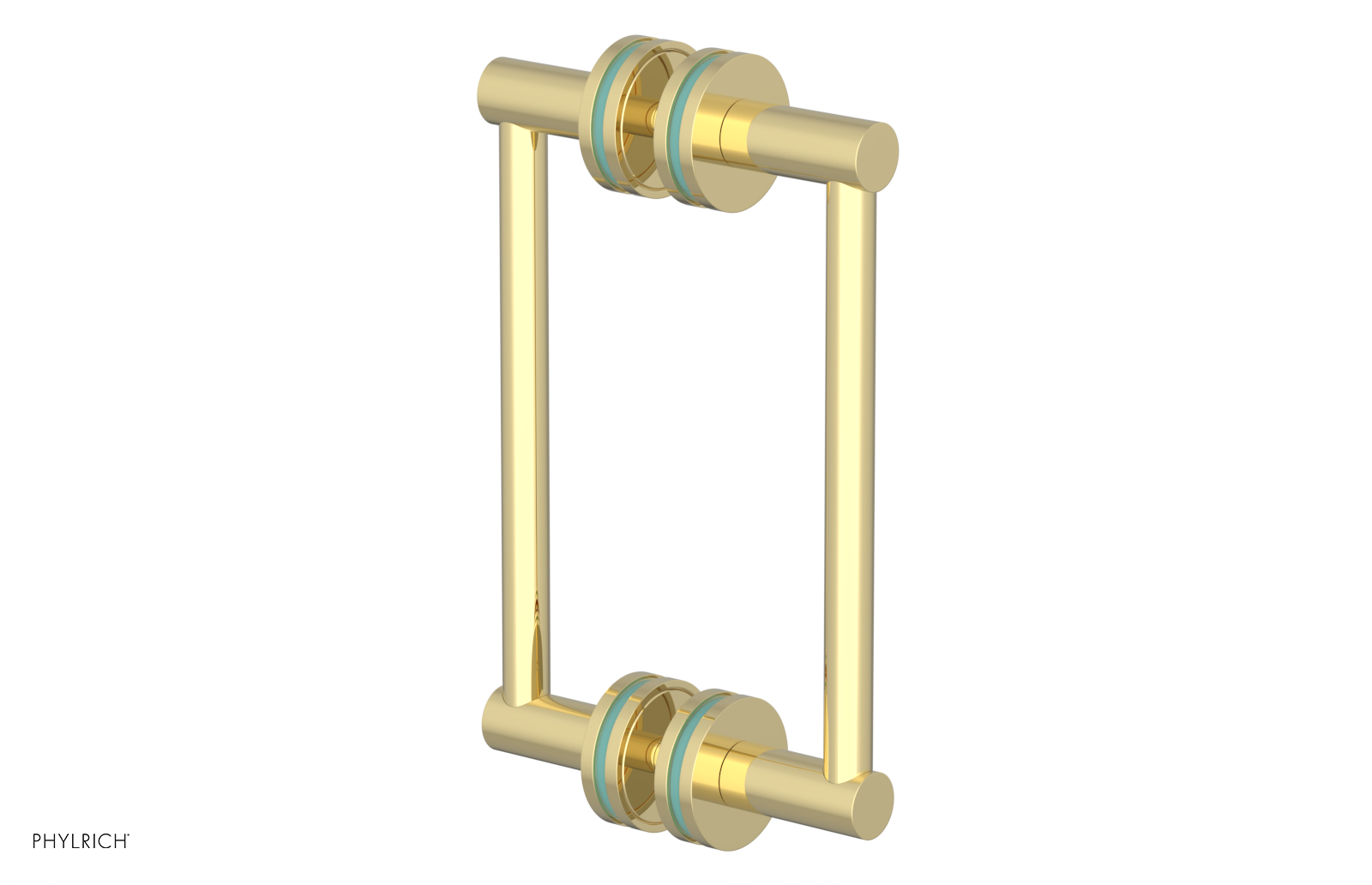 JOLIE - 8" Double Sided Shower Pull with "Turqoise" Accents 222-93-08