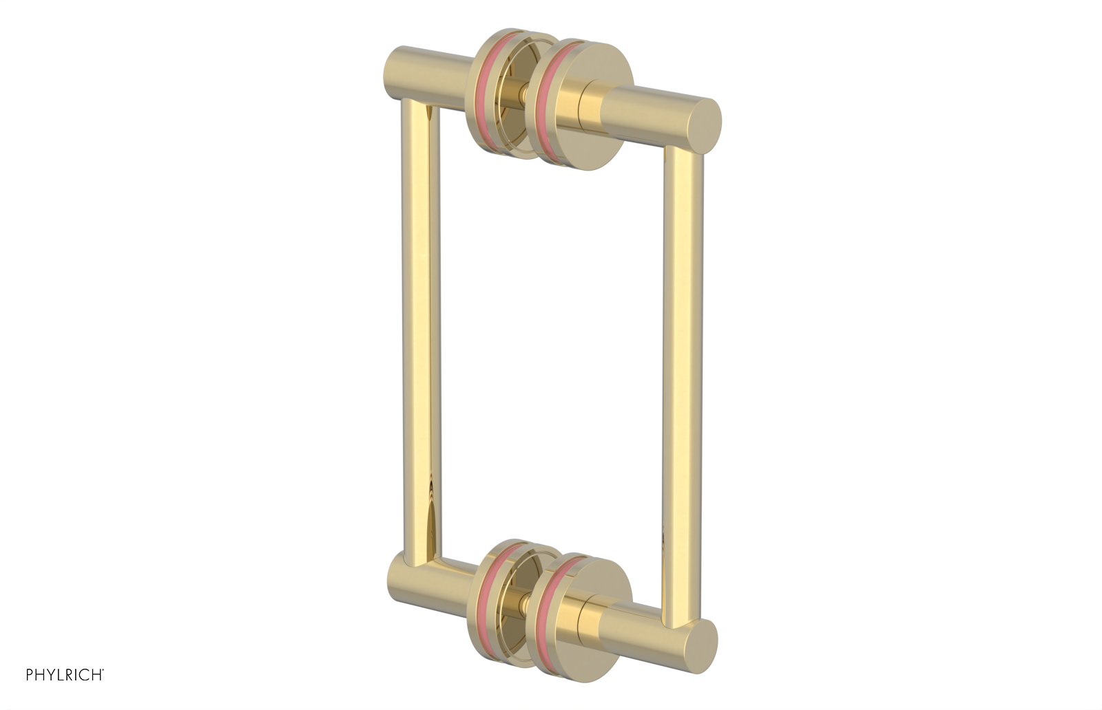 JOLIE - 8" Double Sided Shower Pull with "Pink" Accents 222-93-08