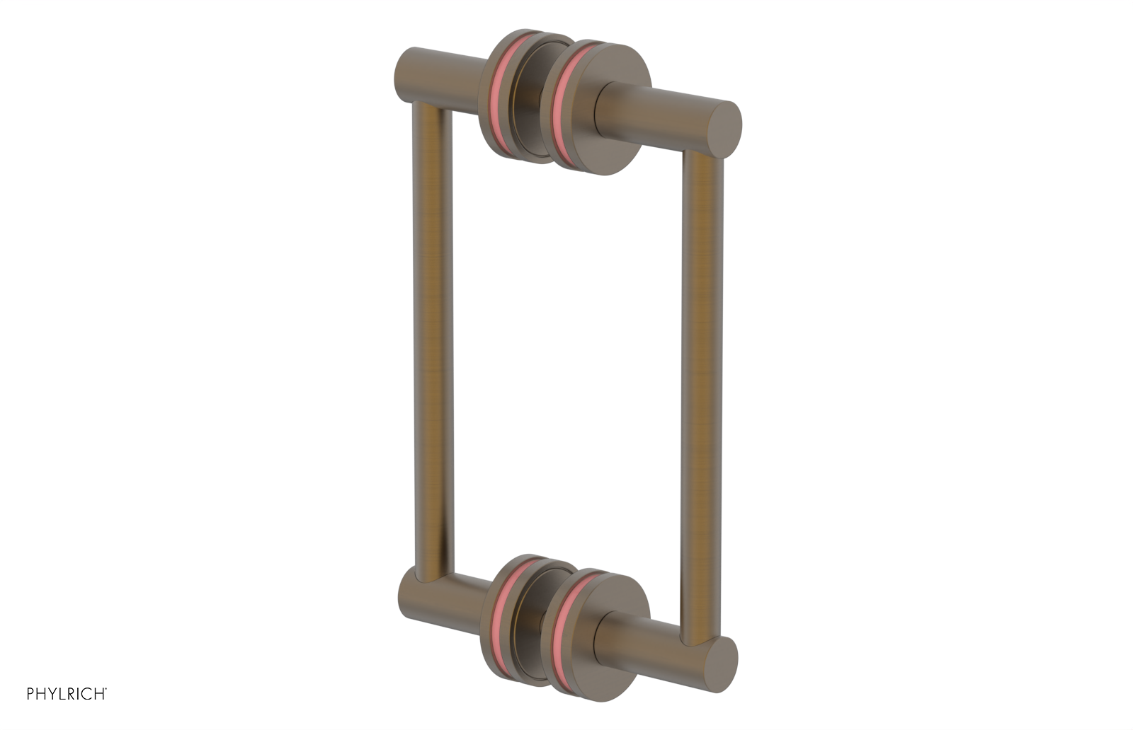 JOLIE - 8" Double Sided Shower Pull with "Pink" Accents 222-93-08