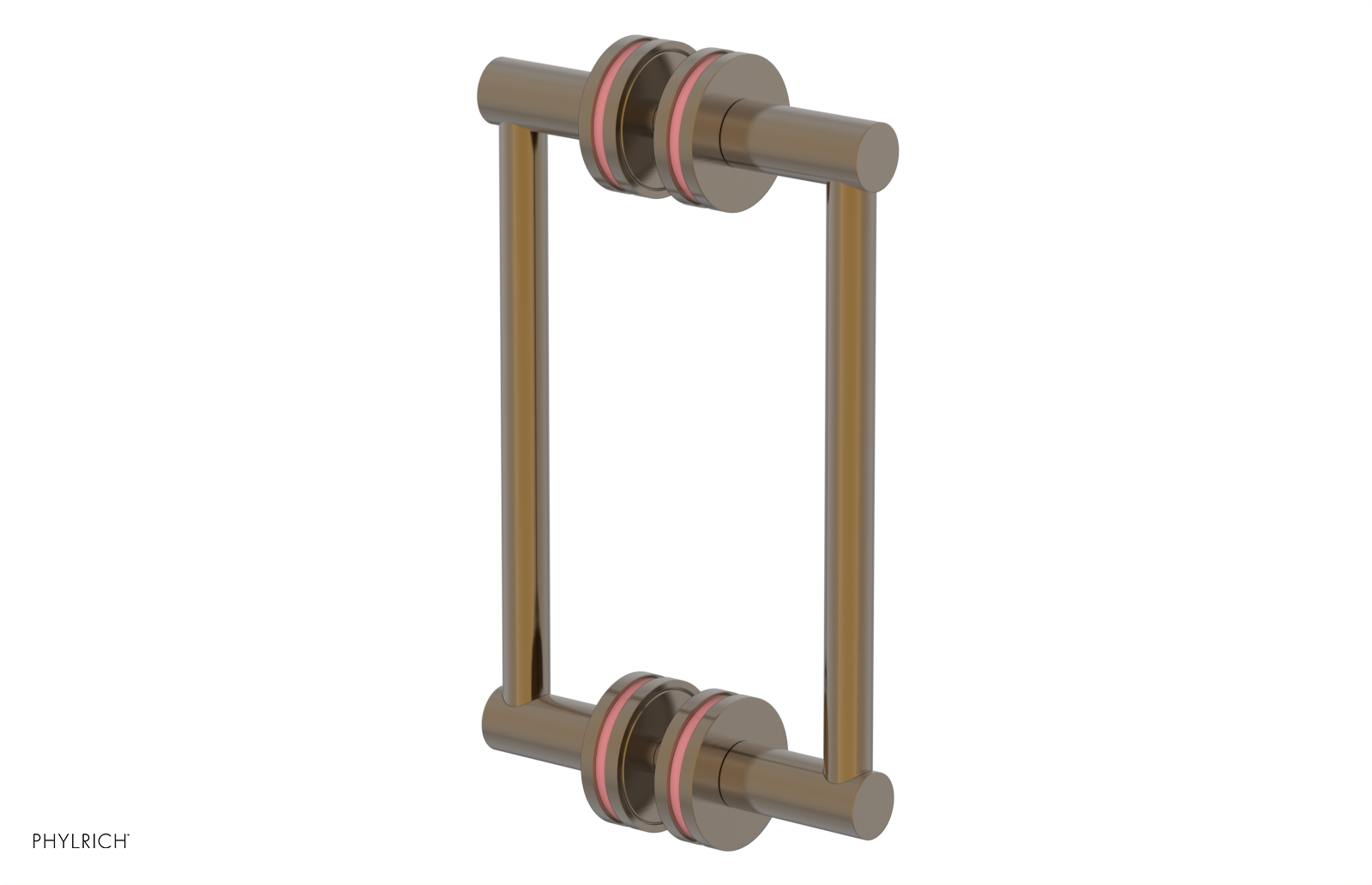 JOLIE - 8" Double Sided Shower Pull with "Pink" Accents 222-93-08