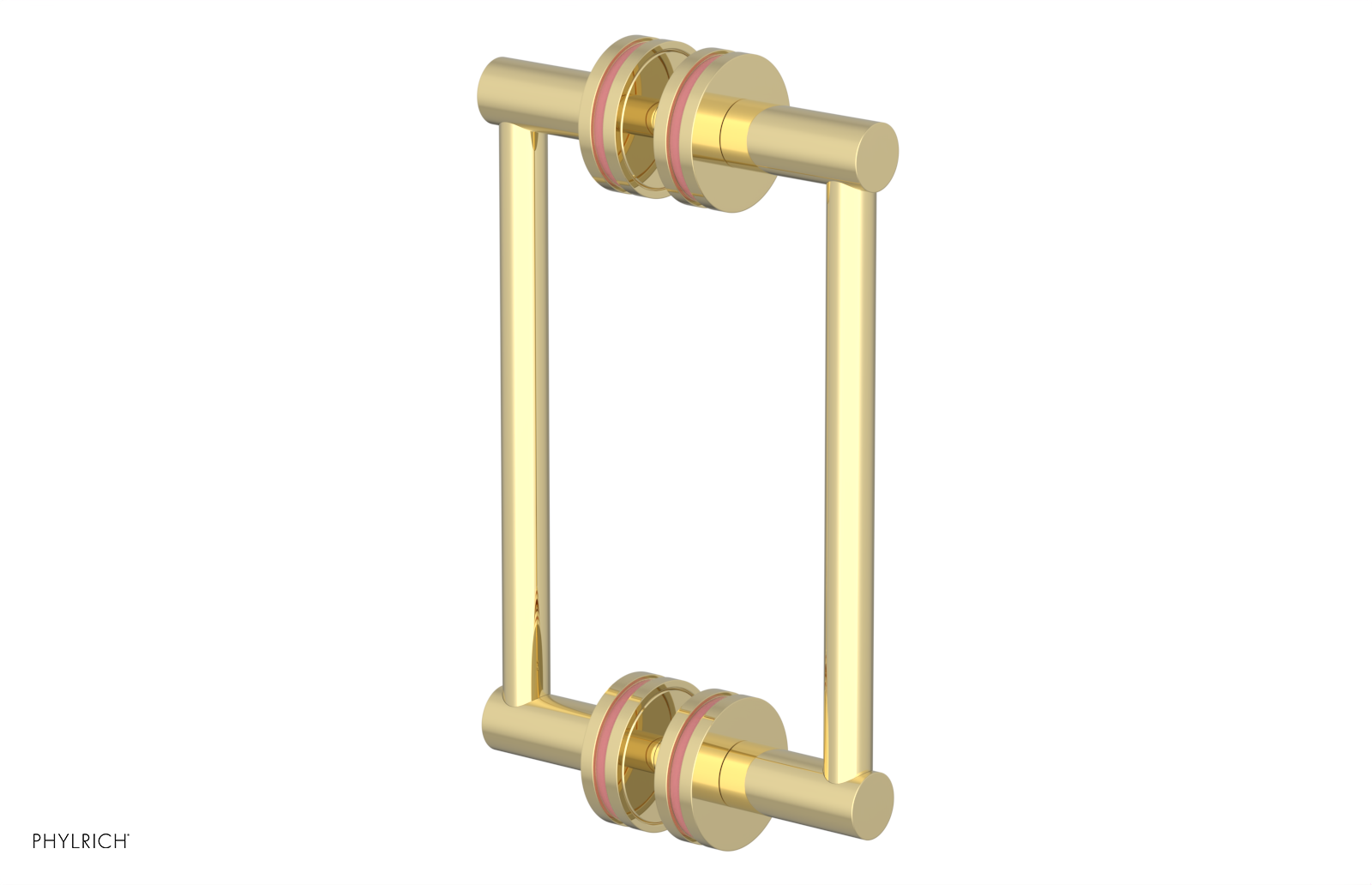 JOLIE - 8" Double Sided Shower Pull with "Pink" Accents 222-93-08