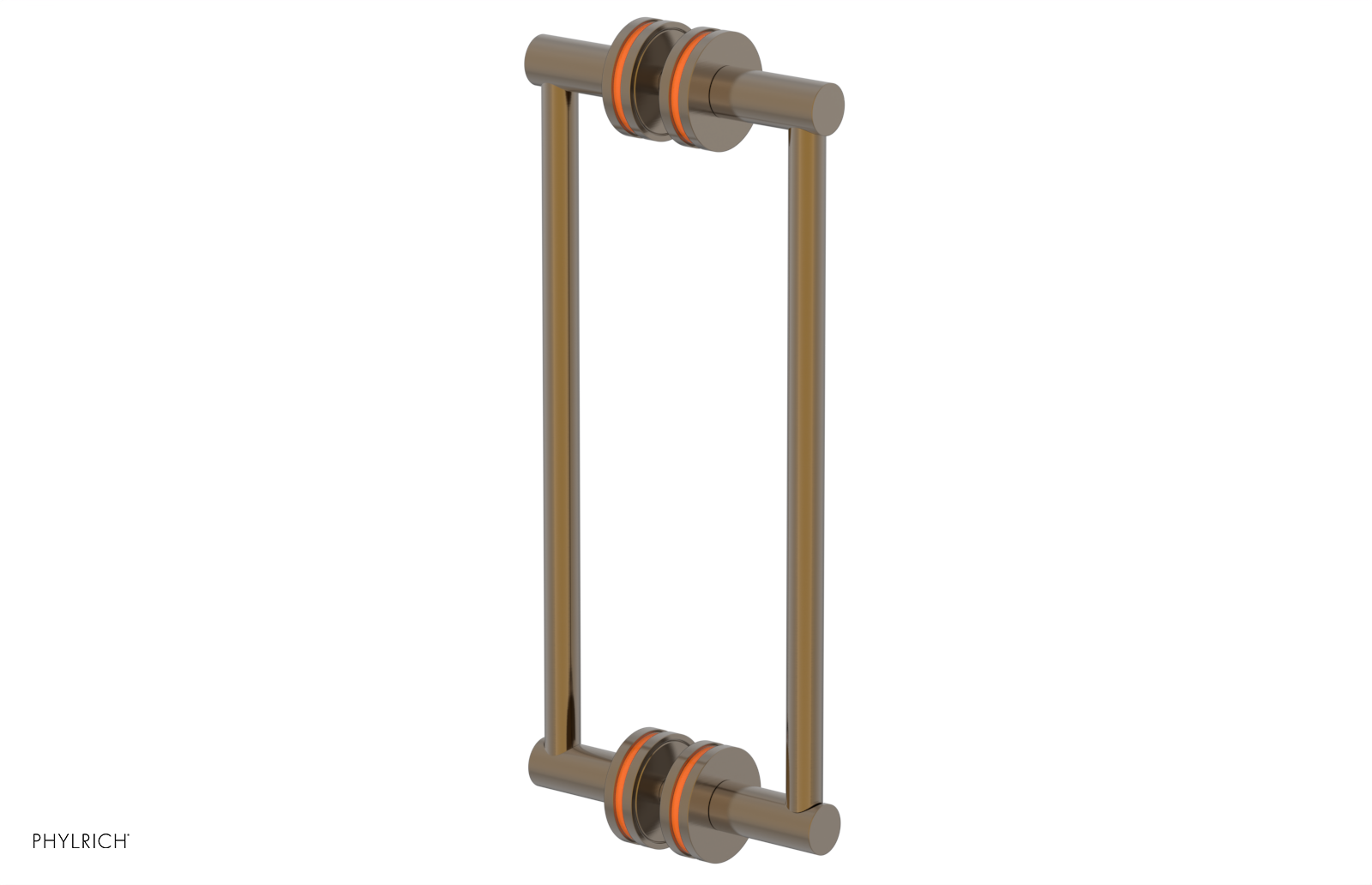 JOLIE - 12" Double Sided Shower Pull with "Orange" Accents 222-93-12