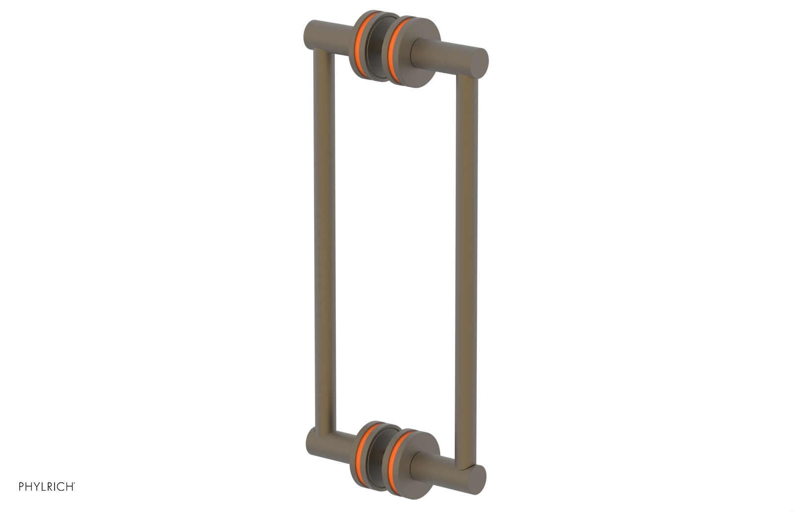 JOLIE - 12" Double Sided Shower Pull with "Orange" Accents 222-93-12