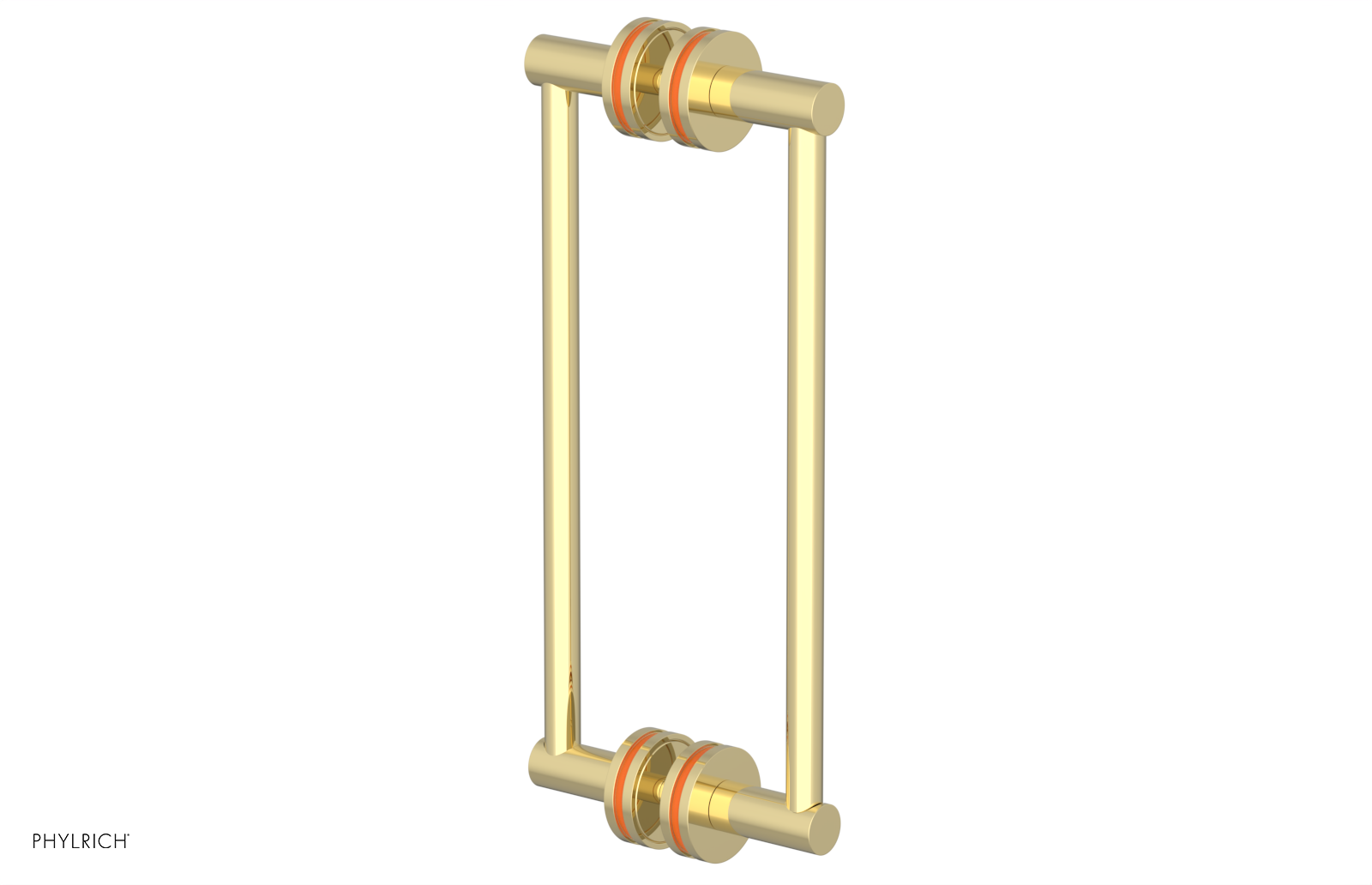 JOLIE - 12" Double Sided Shower Pull with "Orange" Accents 222-93-12