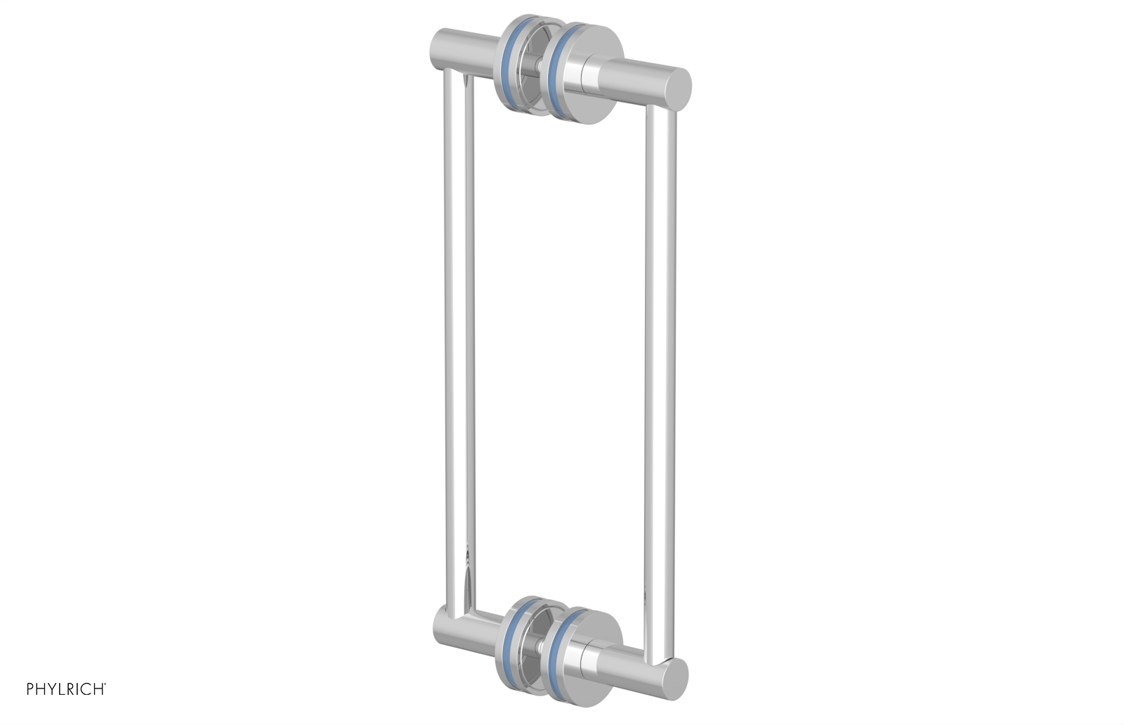 JOLIE - 12" Double Sided Shower Pull with "Light Blue" Accents 222-93-12