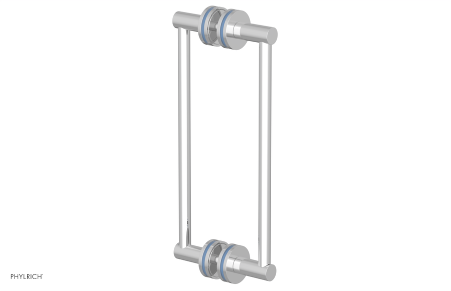 JOLIE - 12" Double Sided Shower Pull with "Light Blue" Accents 222-93-12