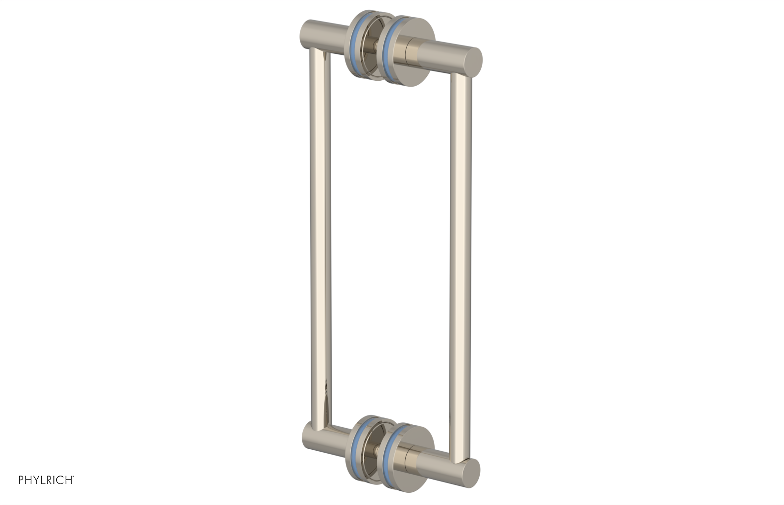 JOLIE - 12" Double Sided Shower Pull with "Light Blue" Accents 222-93-12