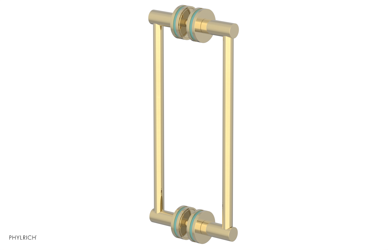 JOLIE - 12" Double Sided Shower Pull with "Turqoise" Accents 222-93-12