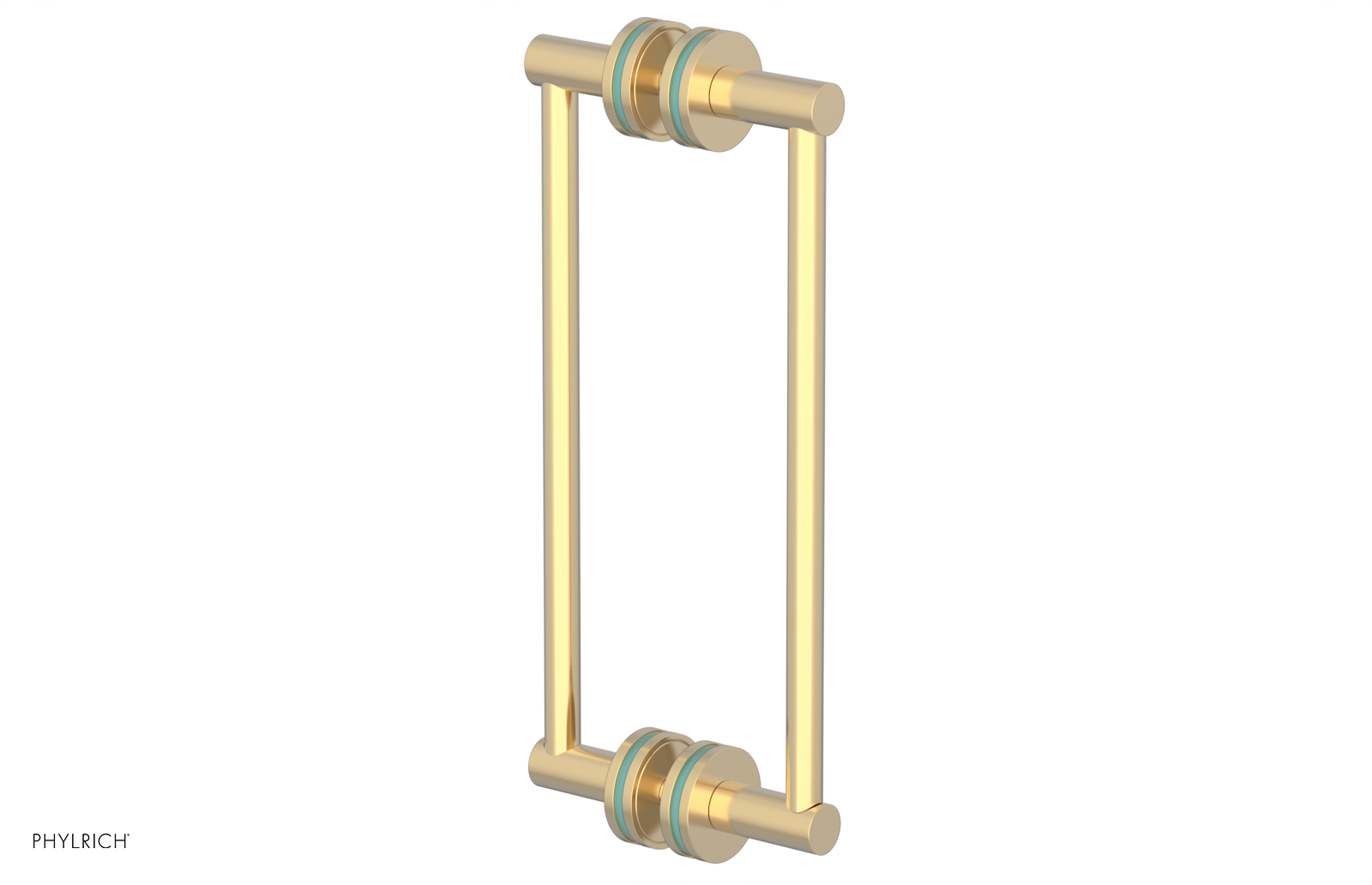 JOLIE - 12" Double Sided Shower Pull with "Turqoise" Accents 222-93-12