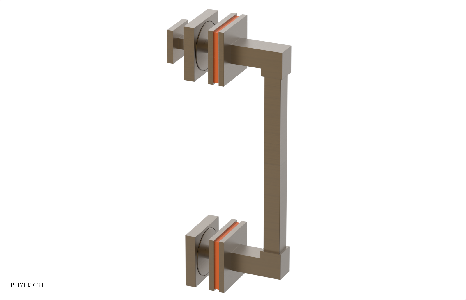 JOLIE - 8" Single Sided Shower Pull with "Orange" Accents 222S-92-08