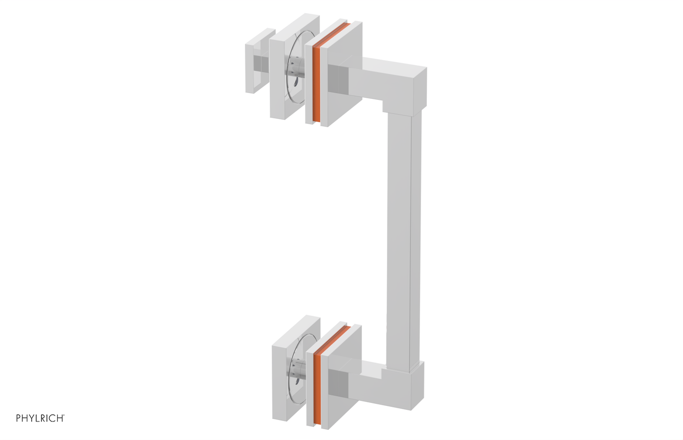 JOLIE - 8" Single Sided Shower Pull with "Orange" Accents 222S-92-08