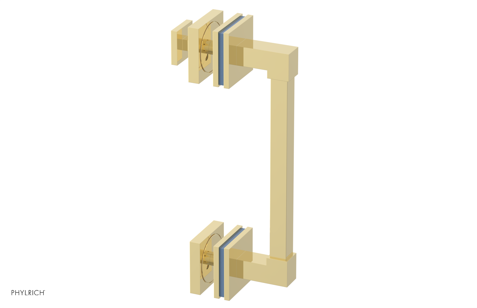 JOLIE - 8" Single Sided Shower Pull with "Light Blue" Accents 222S-92-08