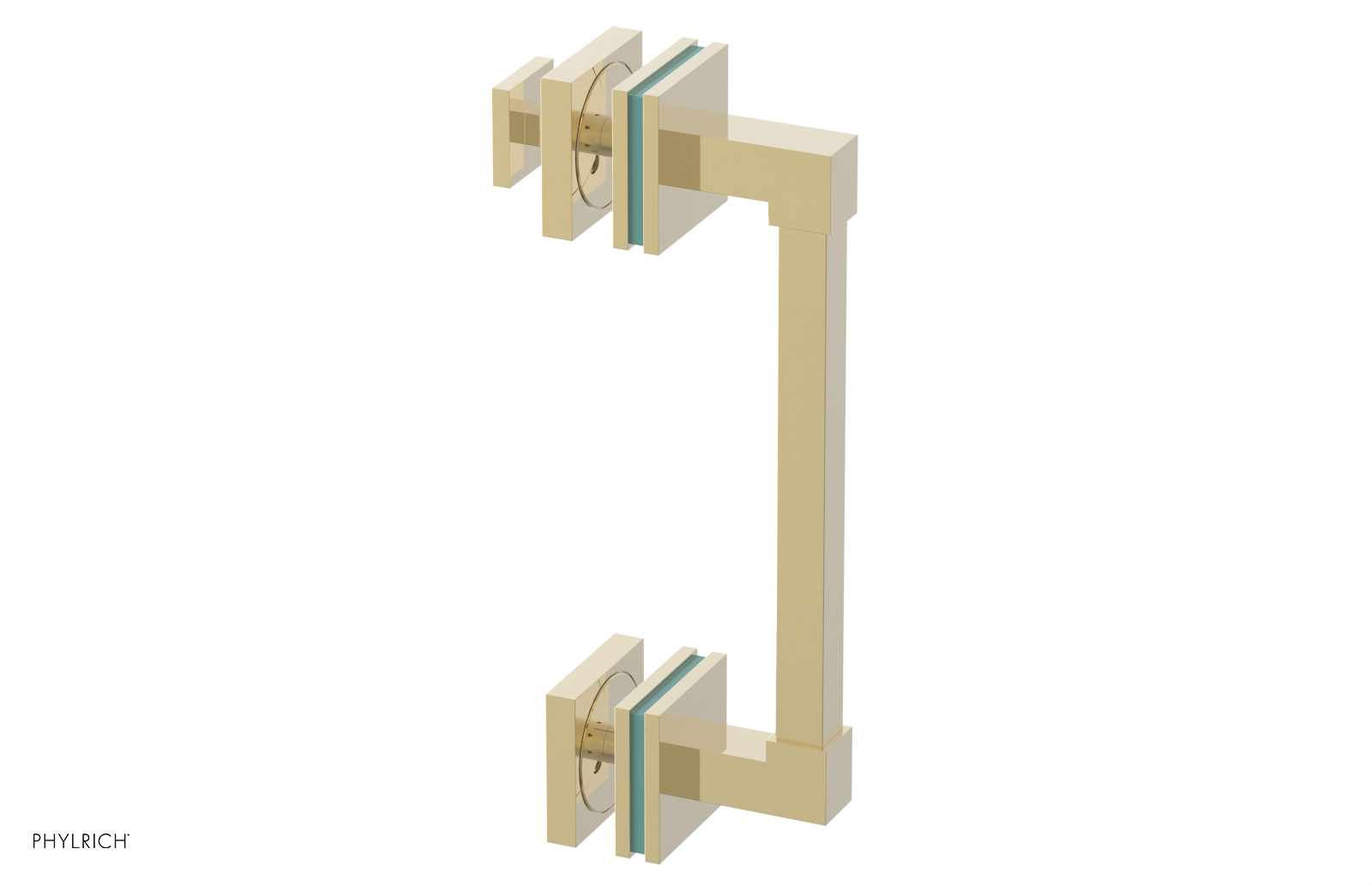 JOLIE - 8" Single Sided Shower Pull with "Turqoise" Accents 222S-92-08