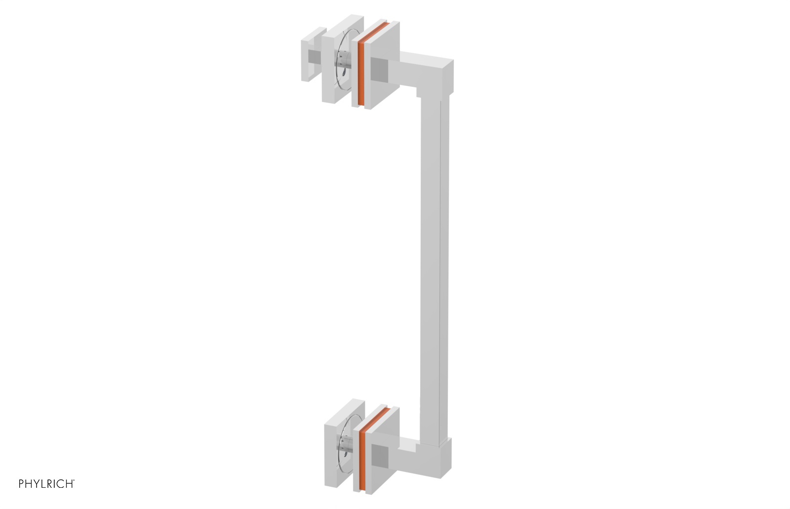 JOLIE - 12" Single Sided Shower Pull with "Orange" Accents 222S-92-12