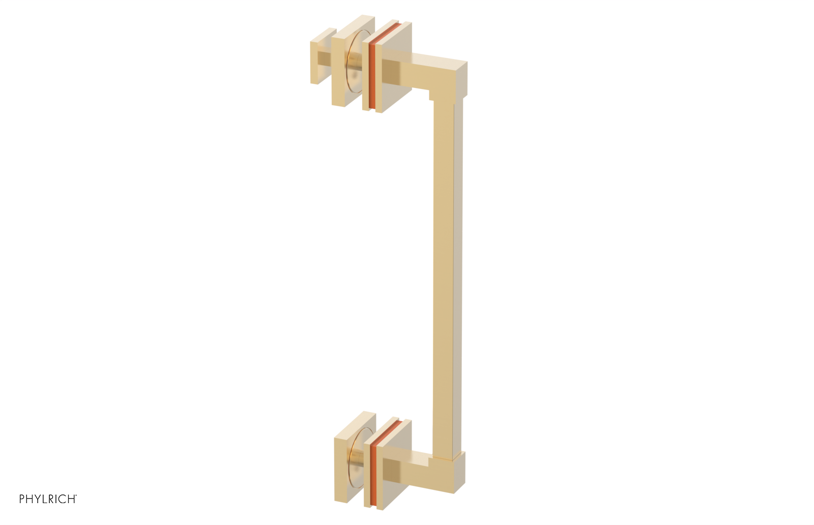 JOLIE - 12" Single Sided Shower Pull with "Orange" Accents 222S-92-12