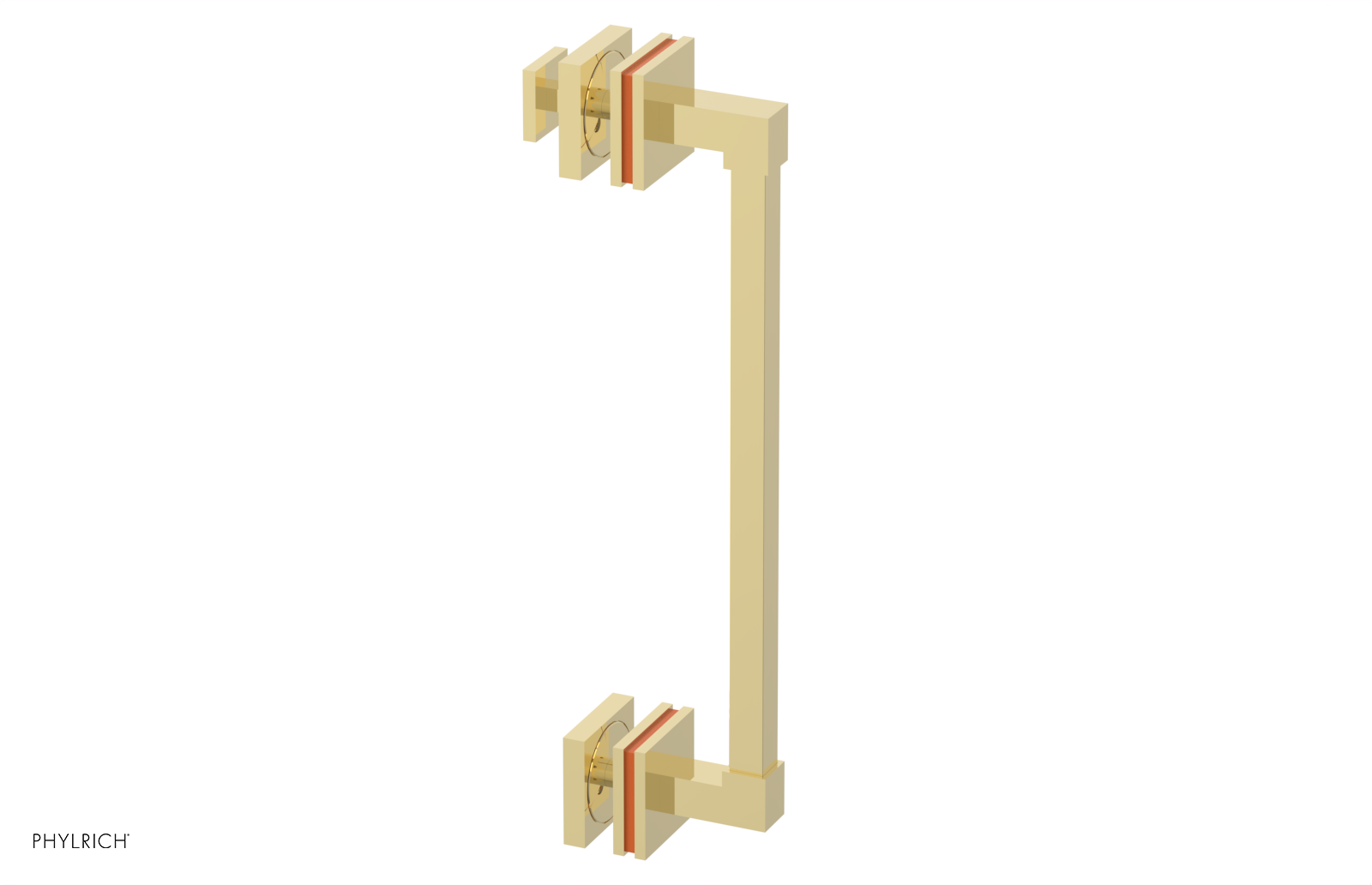 JOLIE - 12" Single Sided Shower Pull with "Orange" Accents 222S-92-12