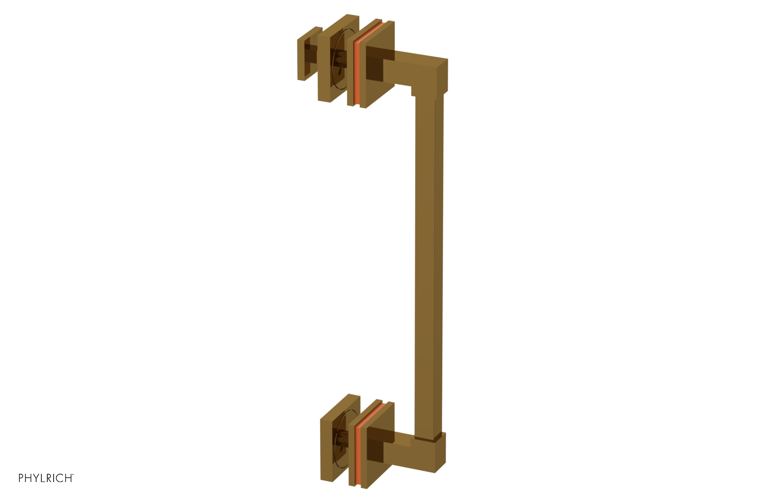 JOLIE - 12" Single Sided Shower Pull with "Orange" Accents 222S-92-12