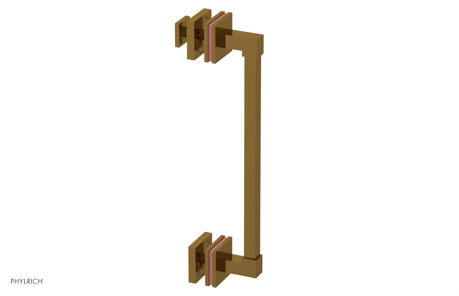 JOLIE - 12" Single Sided Shower Pull with "Pink" Accents 222S-92-12