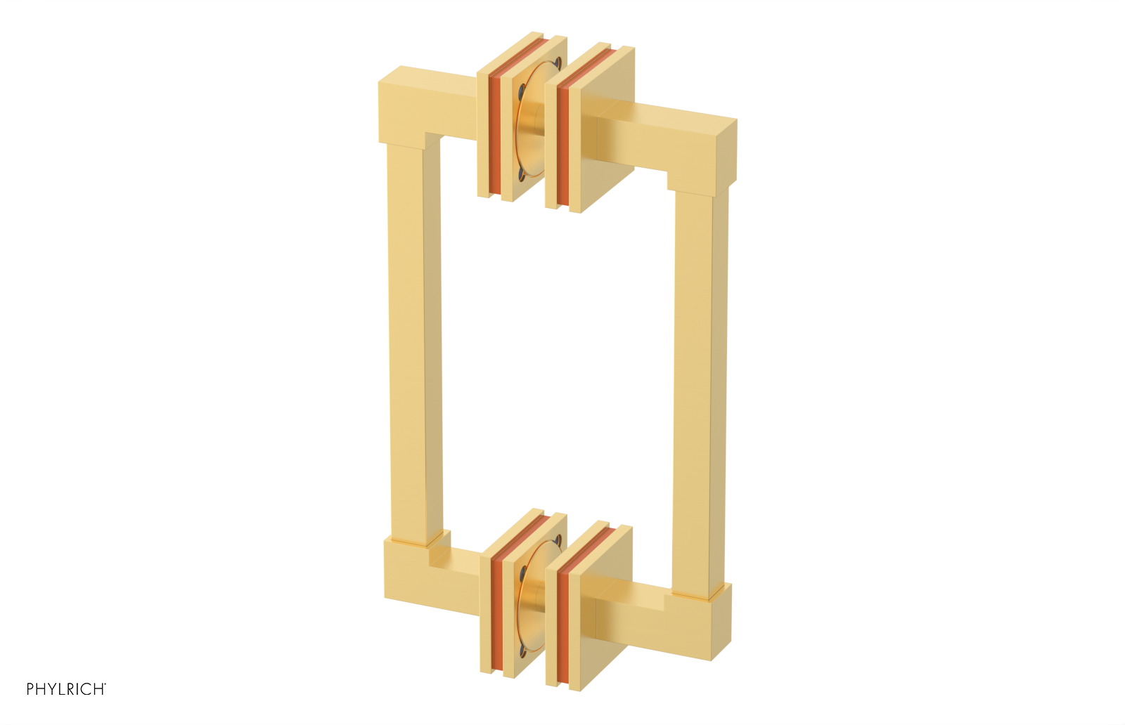 JOLIE - 8" Double Sided Shower Pull with "Orange" Accents 222S-93-08