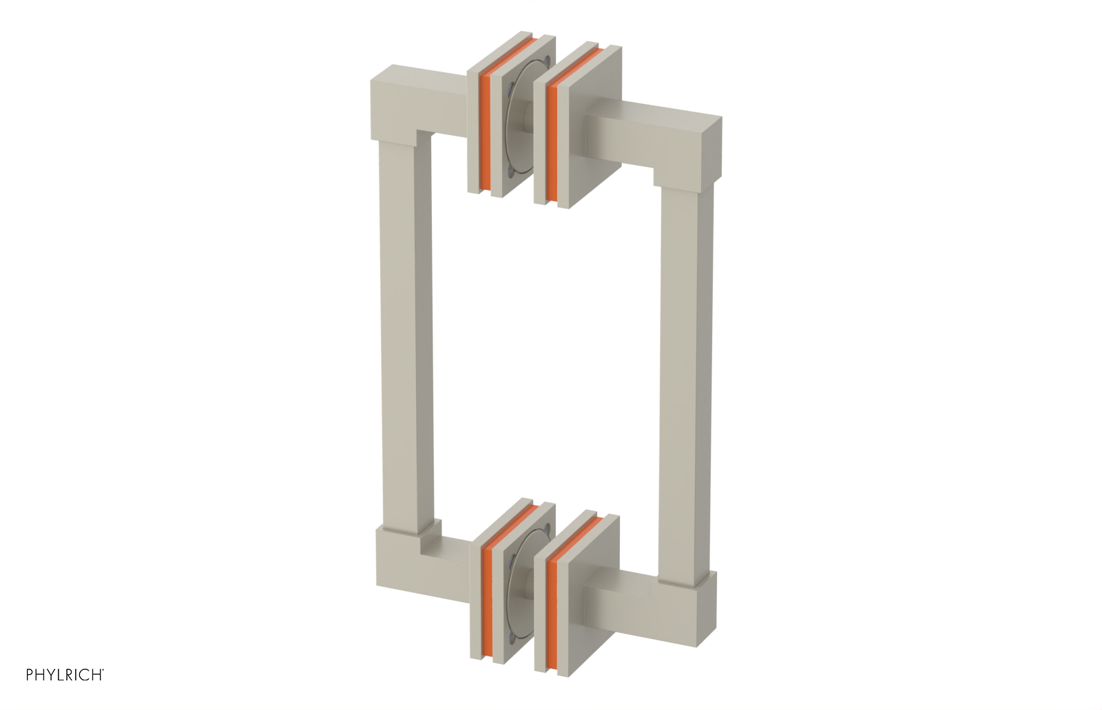 JOLIE - 8" Double Sided Shower Pull with "Orange" Accents 222S-93-08