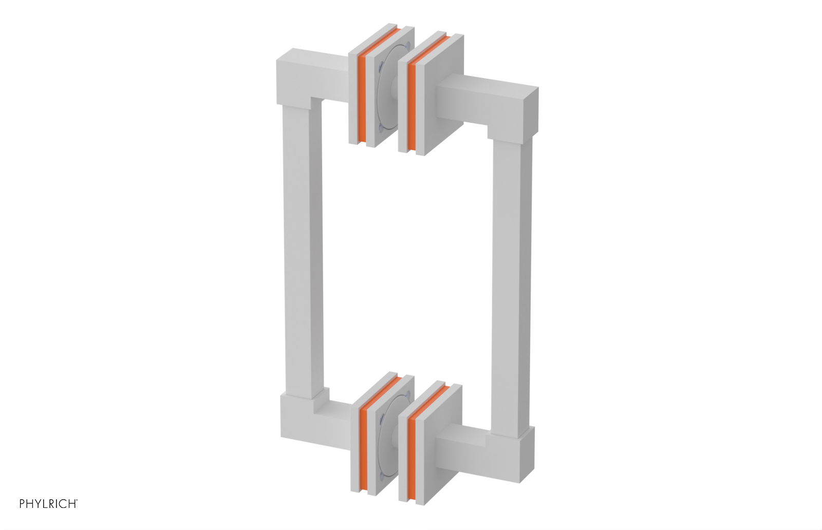 JOLIE - 8" Double Sided Shower Pull with "Orange" Accents 222S-93-08