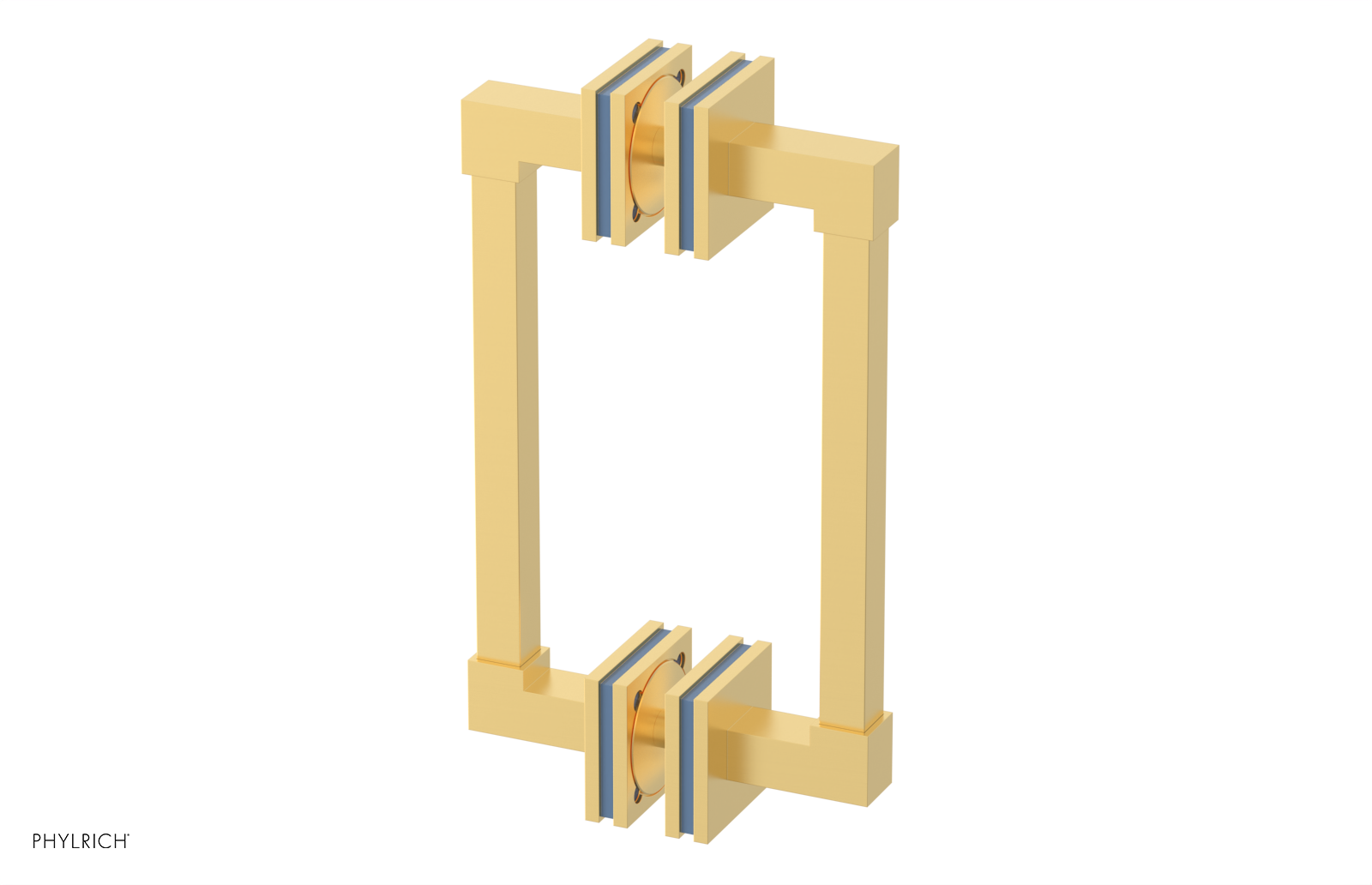 JOLIE - 8" Double Sided Shower Pull with "Light Blue" Accents 222S-93-08