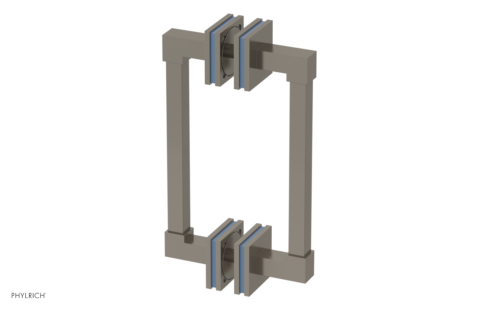 JOLIE - 8" Double Sided Shower Pull with "Light Blue" Accents 222S-93-08