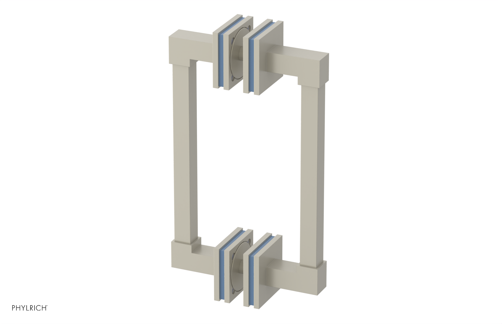 JOLIE - 8" Double Sided Shower Pull with "Light Blue" Accents 222S-93-08