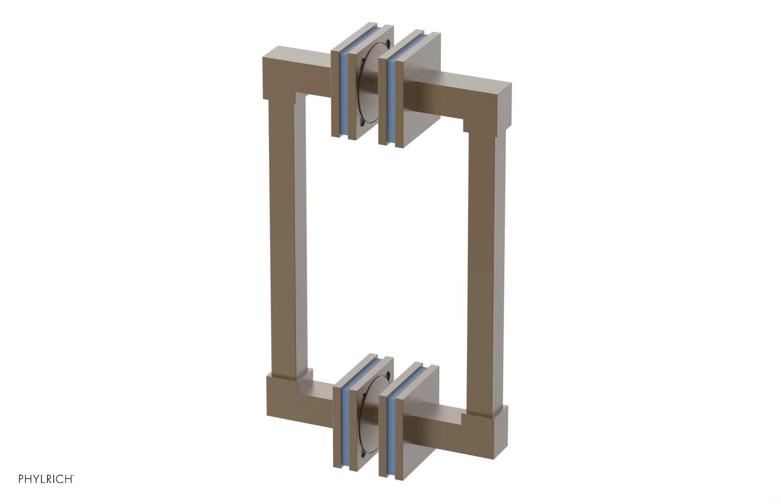 JOLIE - 8" Double Sided Shower Pull with "Light Blue" Accents 222S-93-08