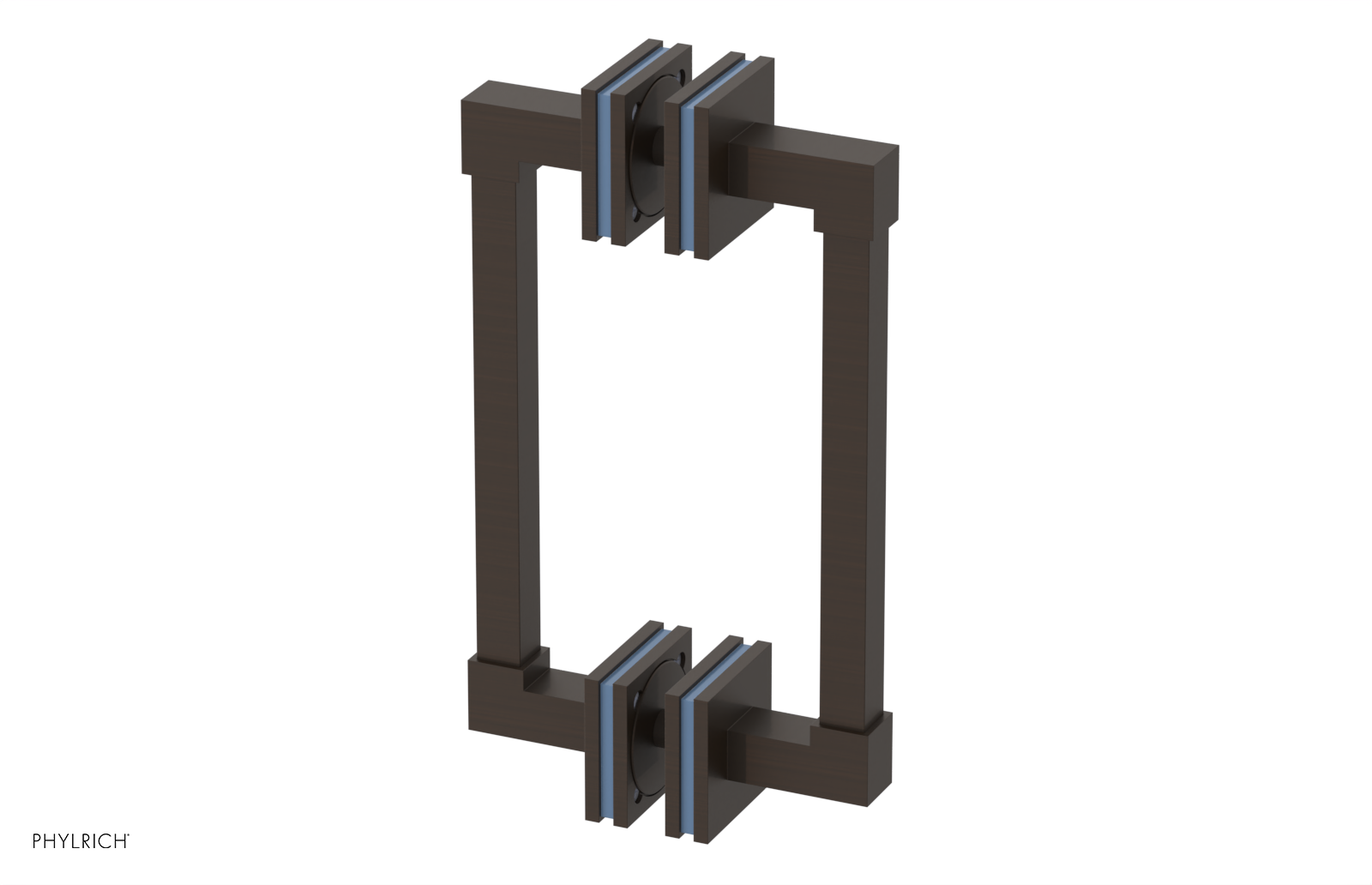 JOLIE - 8" Double Sided Shower Pull with "Light Blue" Accents 222S-93-08