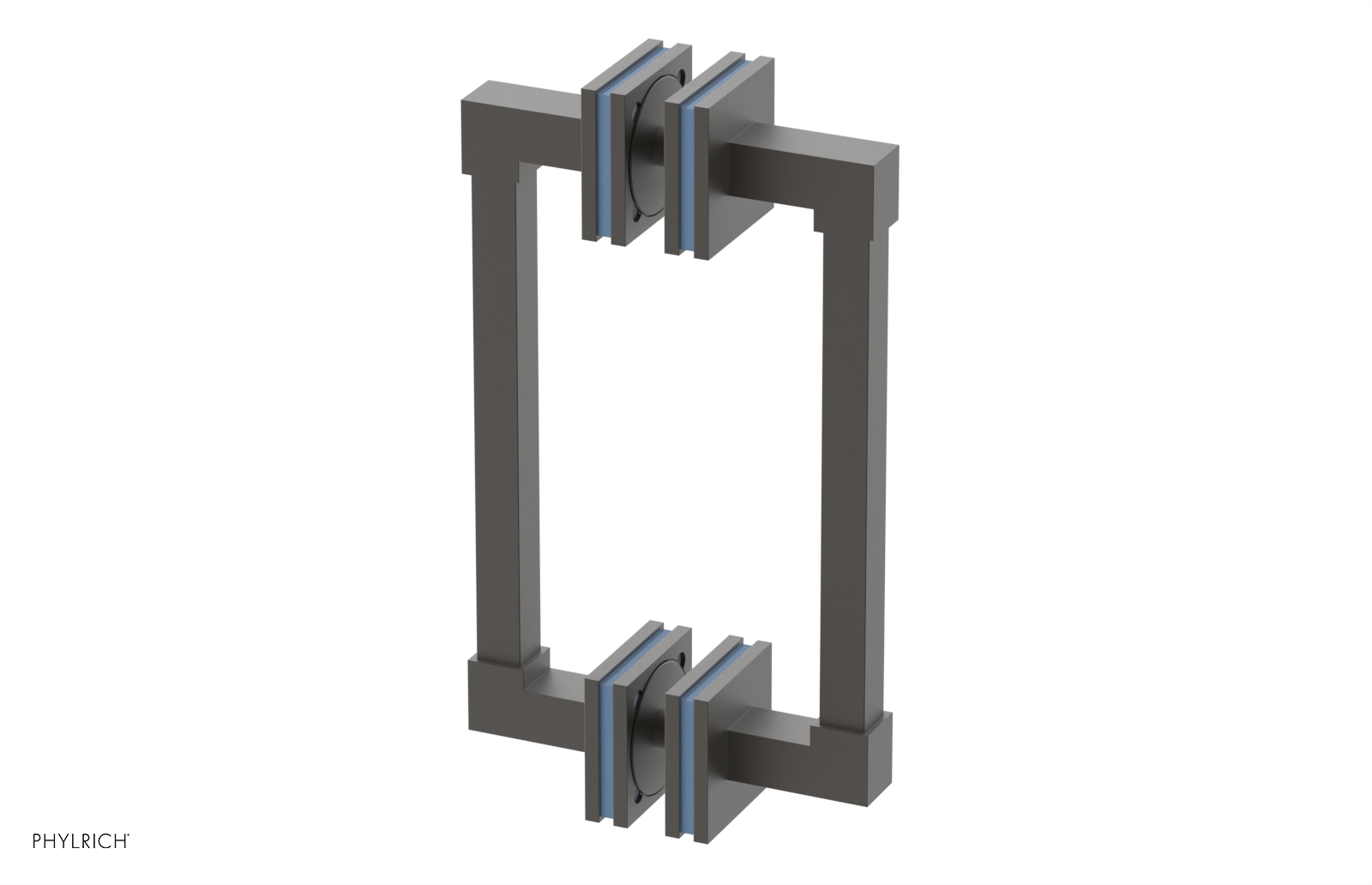 JOLIE - 8" Double Sided Shower Pull with "Light Blue" Accents 222S-93-08