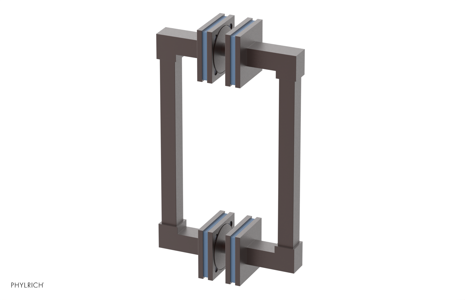 JOLIE - 8" Double Sided Shower Pull with "Light Blue" Accents 222S-93-08