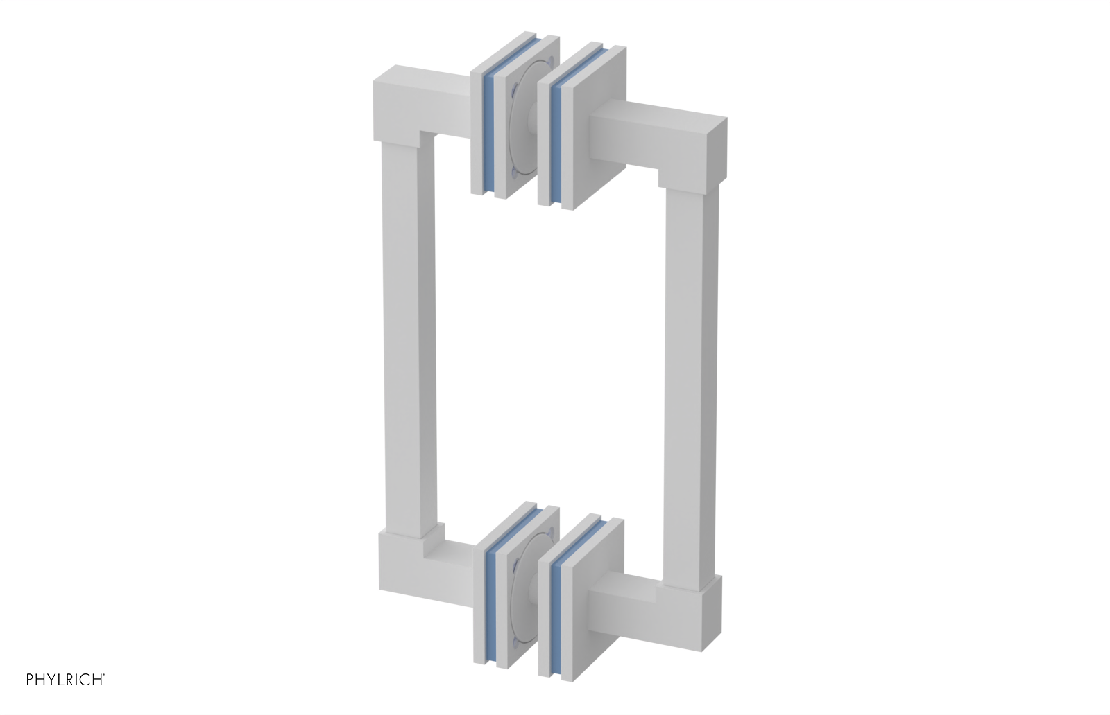 JOLIE - 8" Double Sided Shower Pull with "Light Blue" Accents 222S-93-08