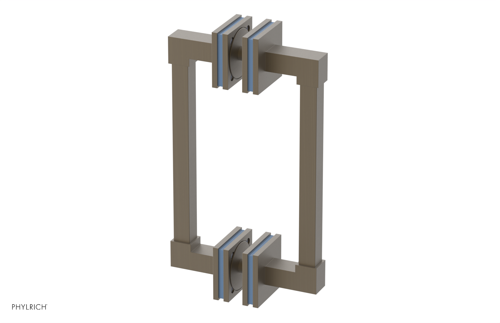 JOLIE - 8" Double Sided Shower Pull with "Light Blue" Accents 222S-93-08