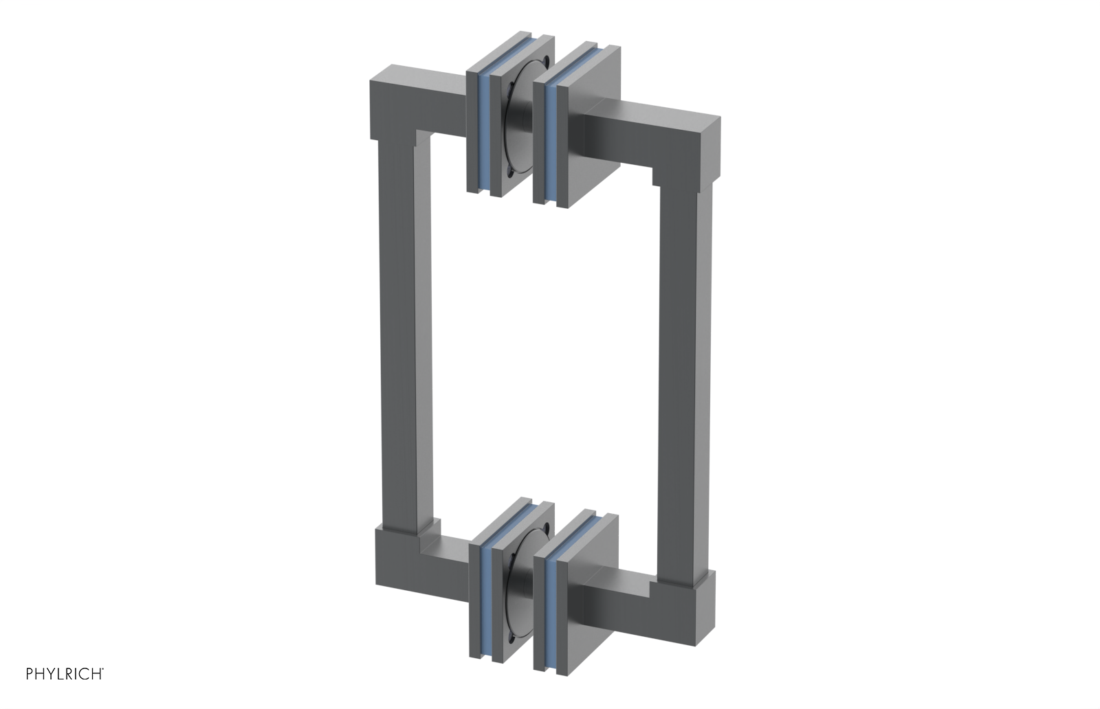 JOLIE - 8" Double Sided Shower Pull with "Light Blue" Accents 222S-93-08