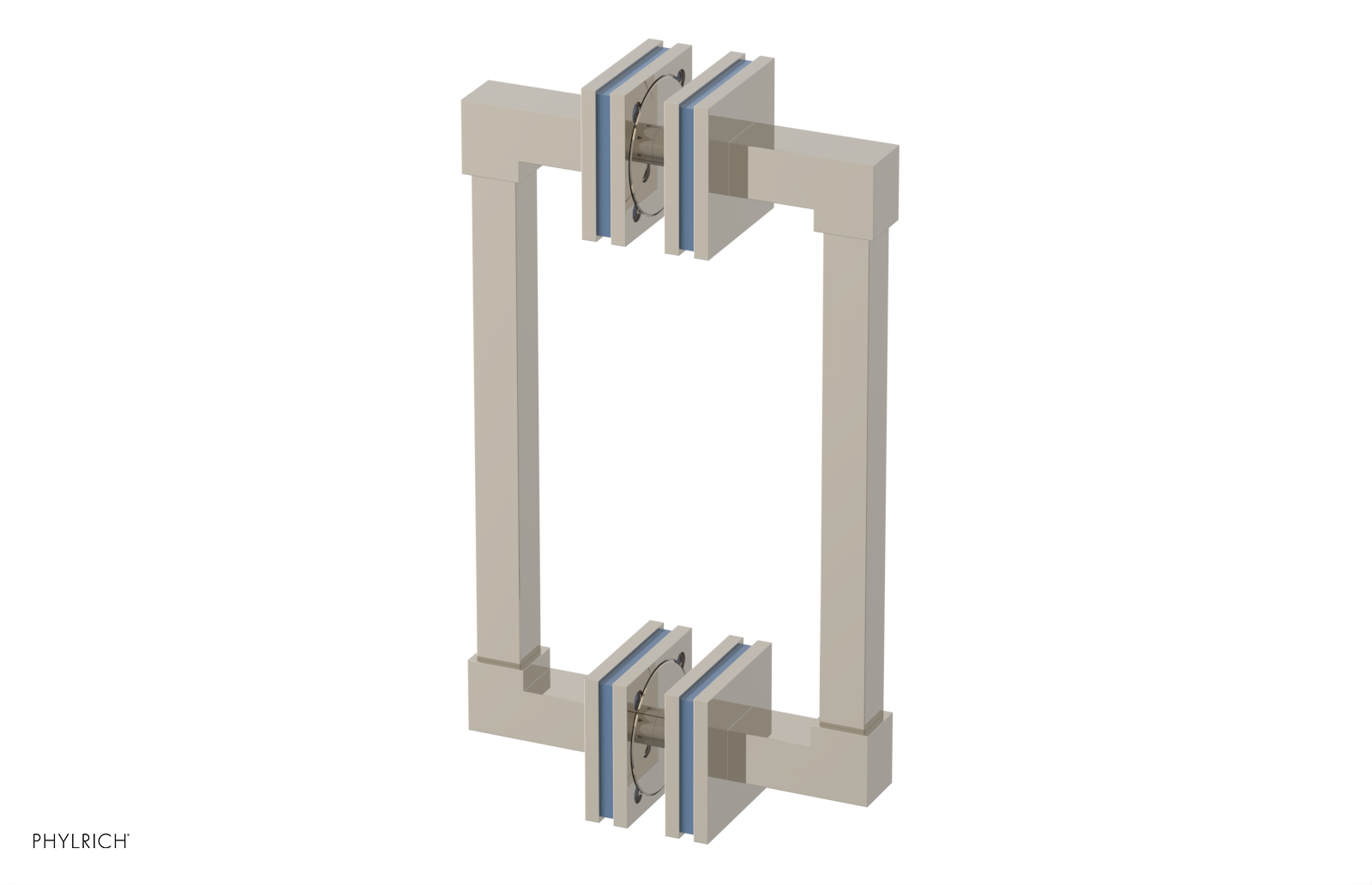 JOLIE - 8" Double Sided Shower Pull with "Light Blue" Accents 222S-93-08