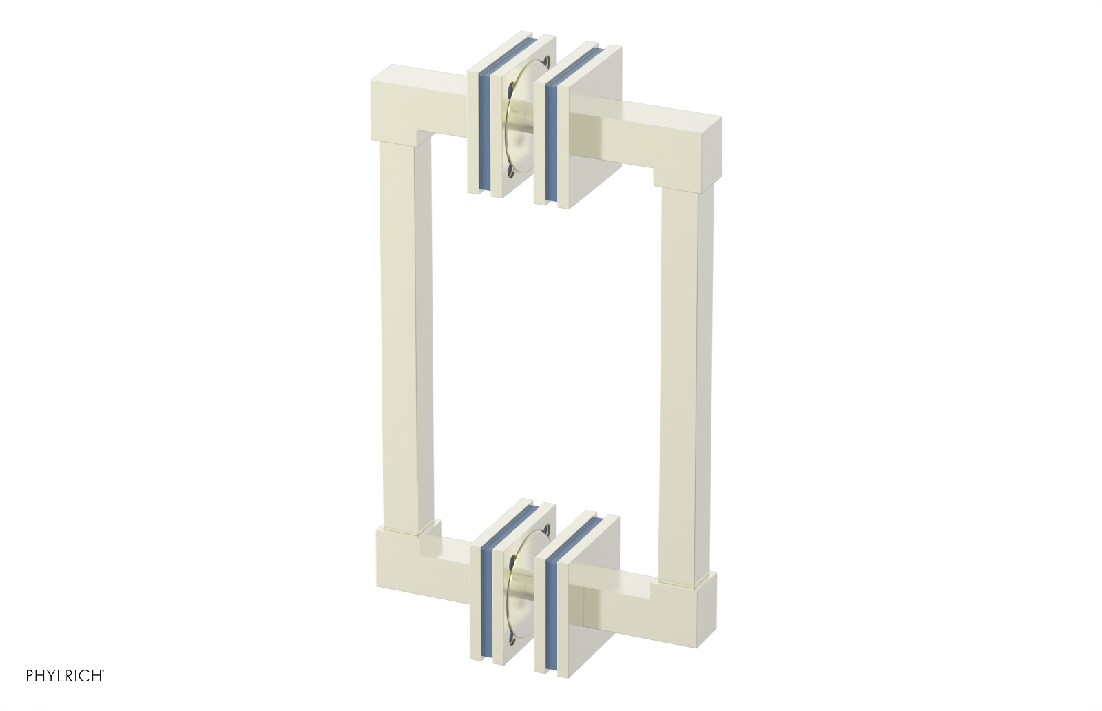 JOLIE - 8" Double Sided Shower Pull with "Light Blue" Accents 222S-93-08