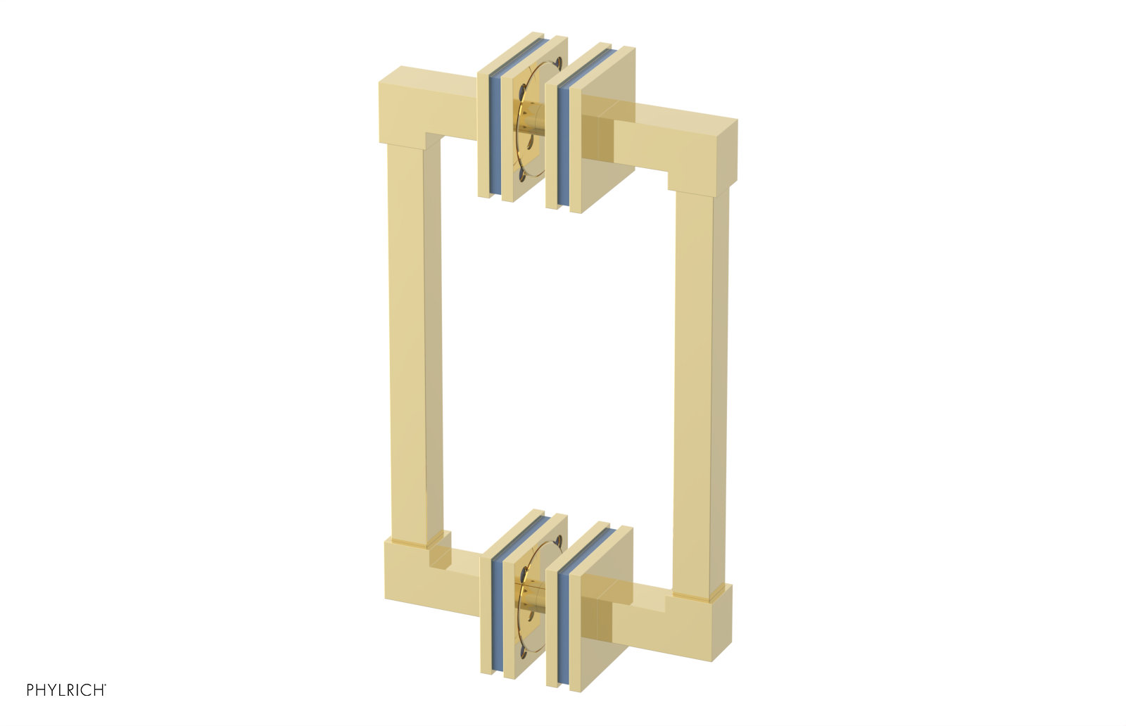 JOLIE - 8" Double Sided Shower Pull with "Light Blue" Accents 222S-93-08