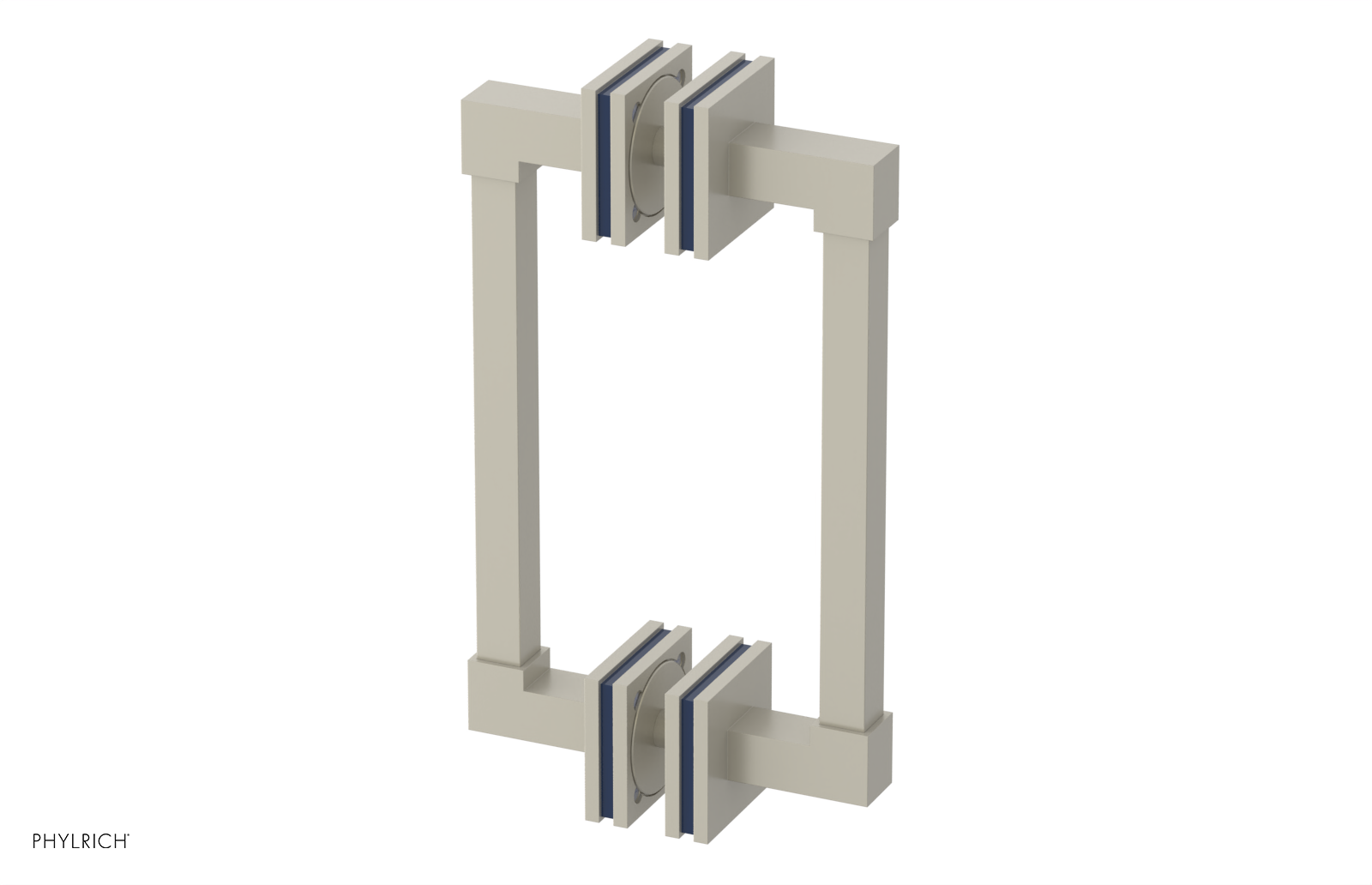 JOLIE - 8" Double Sided Shower Pull with "Navy Blue" Accents 222S-93-08