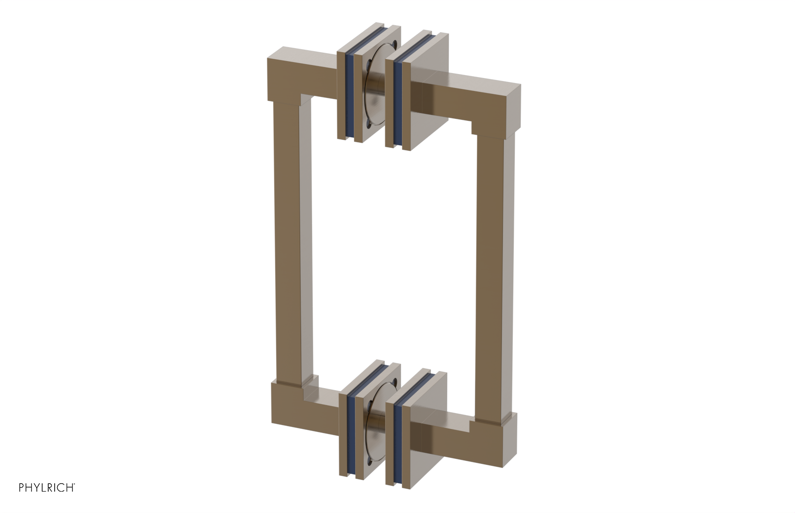 JOLIE - 8" Double Sided Shower Pull with "Navy Blue" Accents 222S-93-08