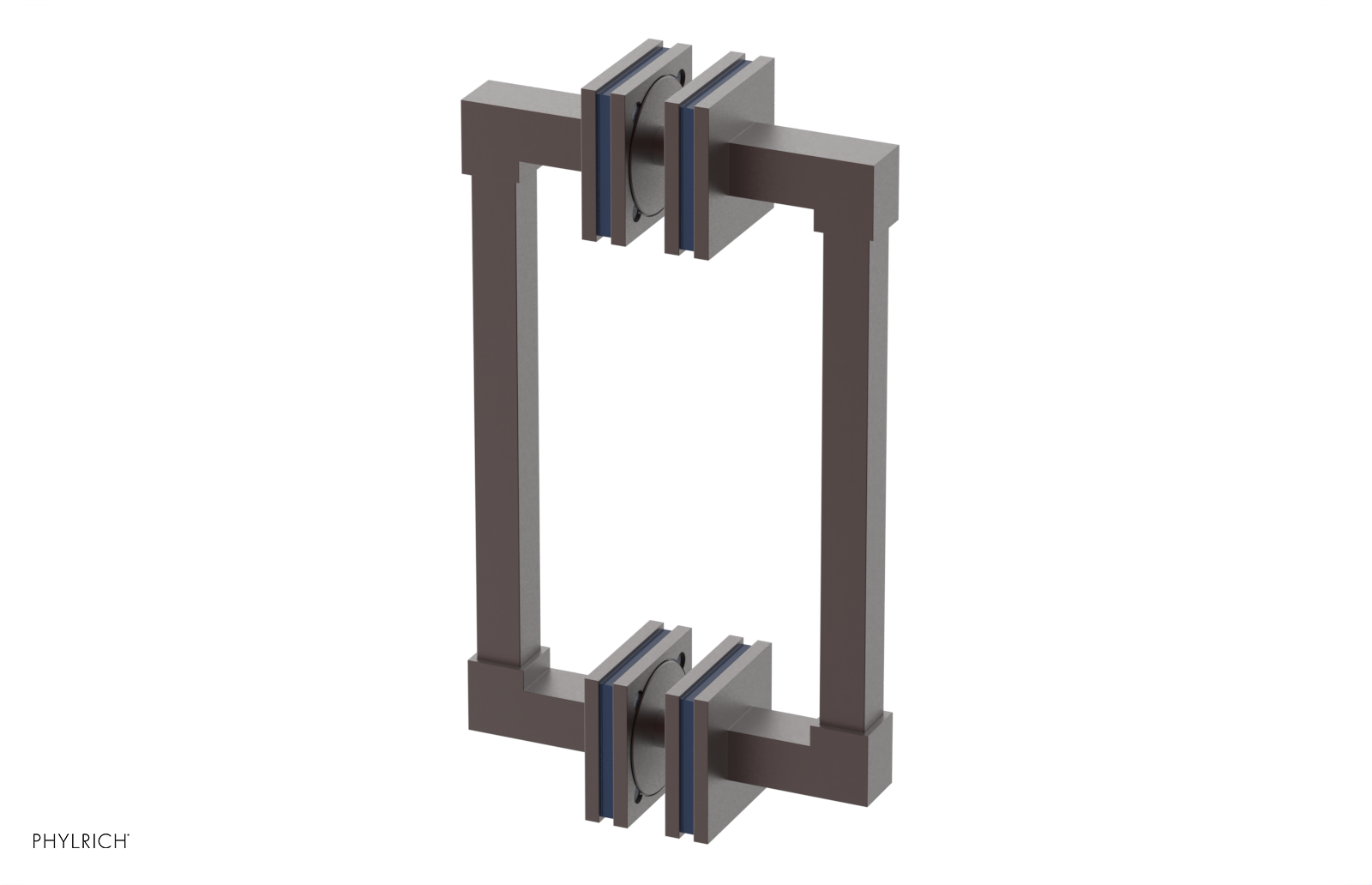 JOLIE - 8" Double Sided Shower Pull with "Navy Blue" Accents 222S-93-08