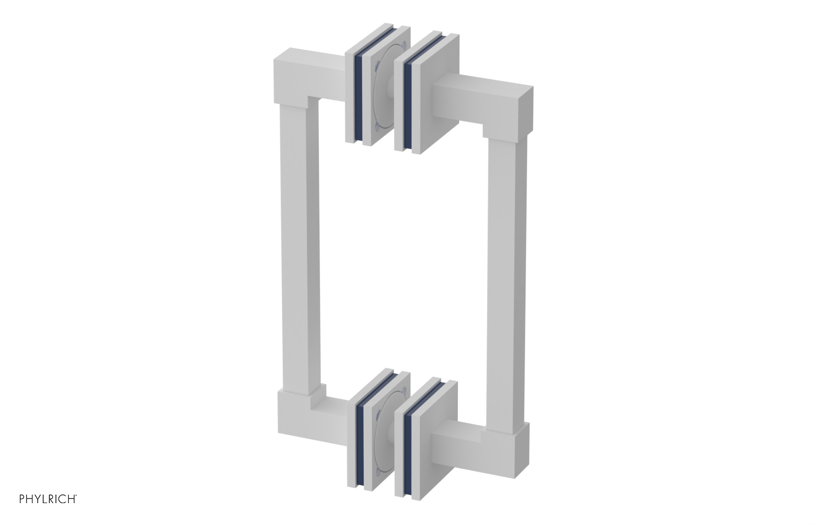 JOLIE - 8" Double Sided Shower Pull with "Navy Blue" Accents 222S-93-08