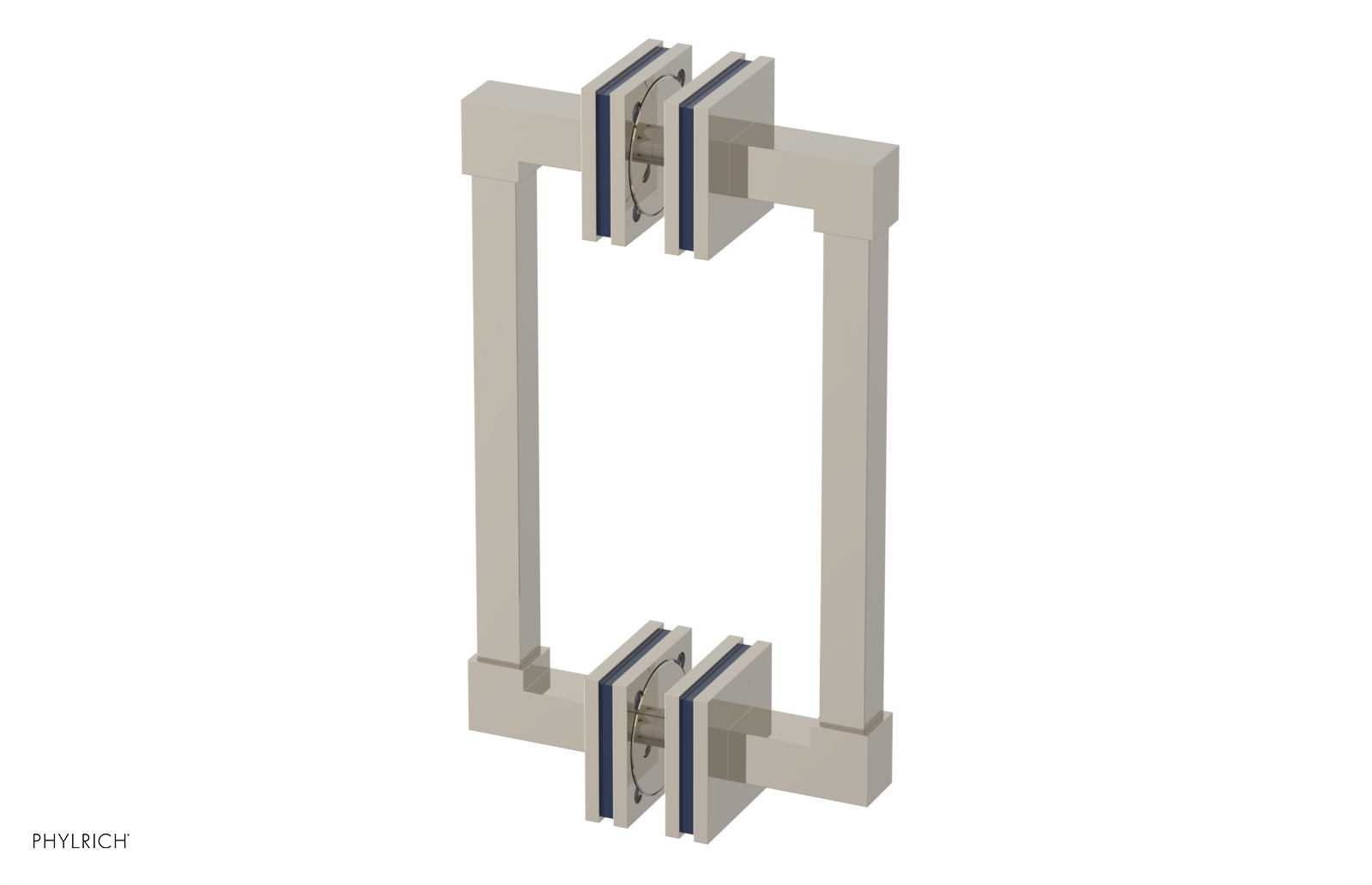 JOLIE - 8" Double Sided Shower Pull with "Navy Blue" Accents 222S-93-08