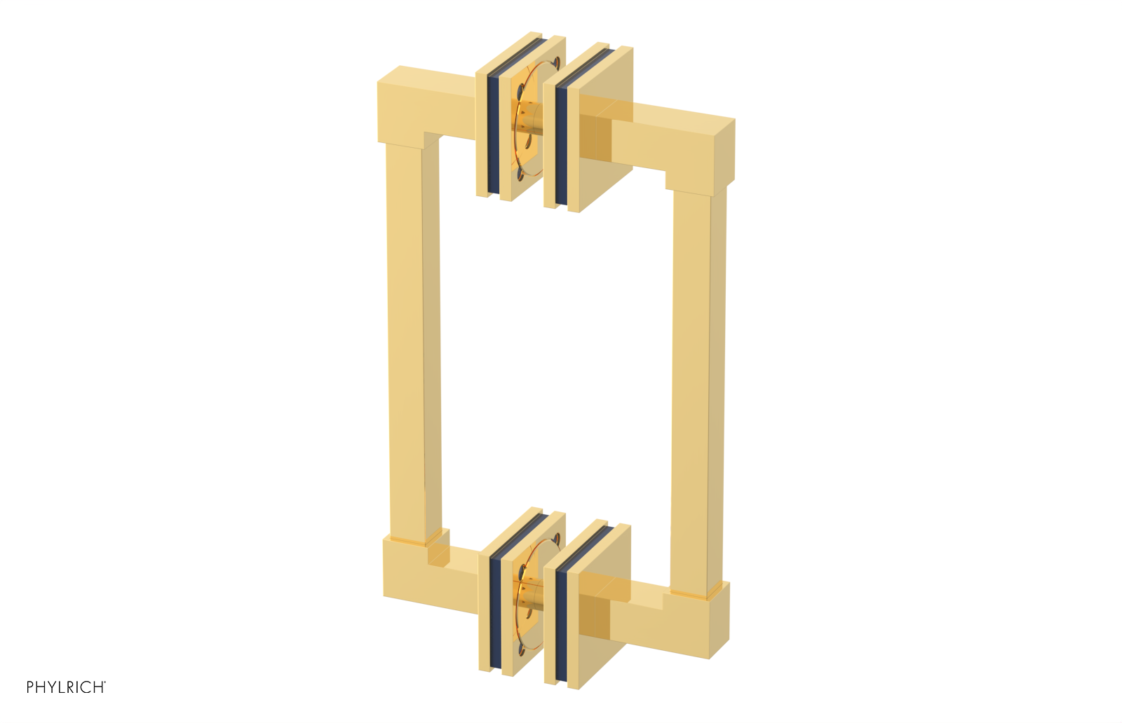 JOLIE - 8" Double Sided Shower Pull with "Navy Blue" Accents 222S-93-08